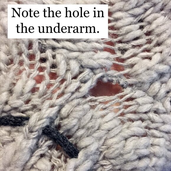 Vintage 100% Wool Pale Gray Knit Sweater - Picture 4 of 4